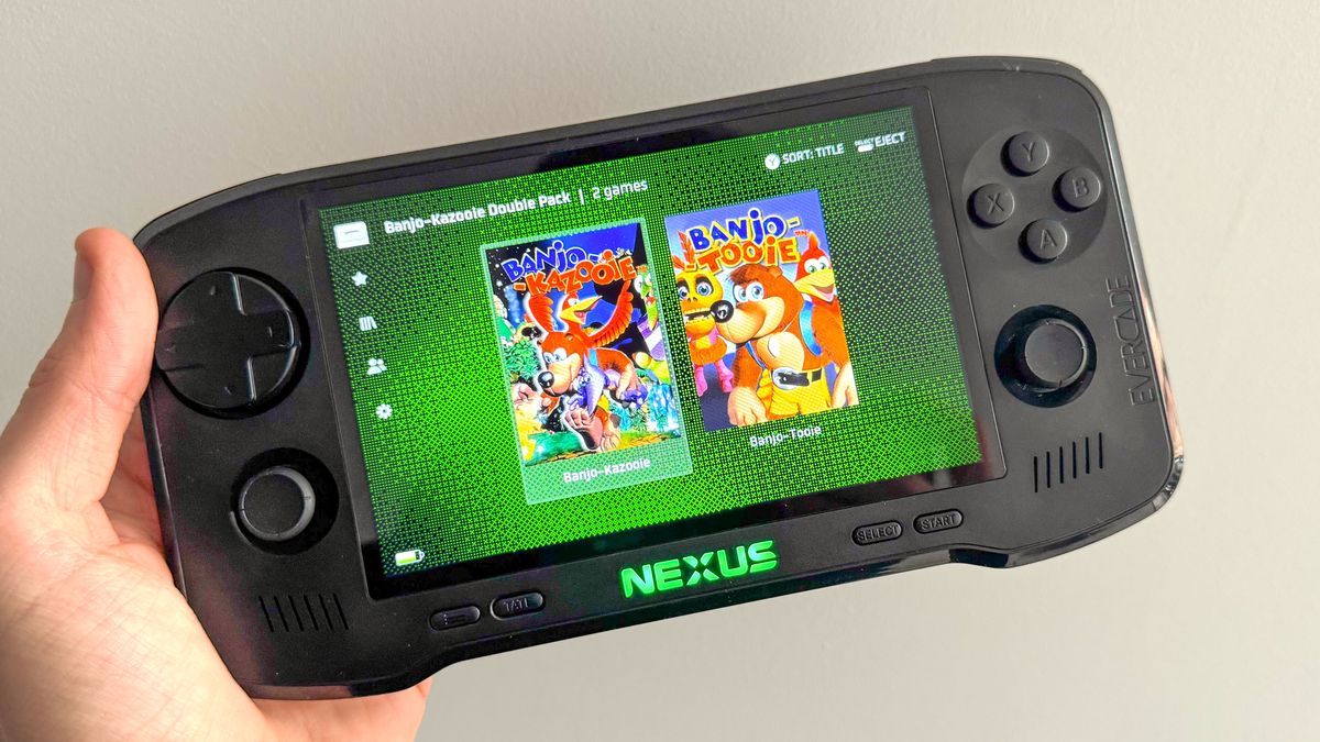 Evercade Nexus playing Banjo-Kazooie