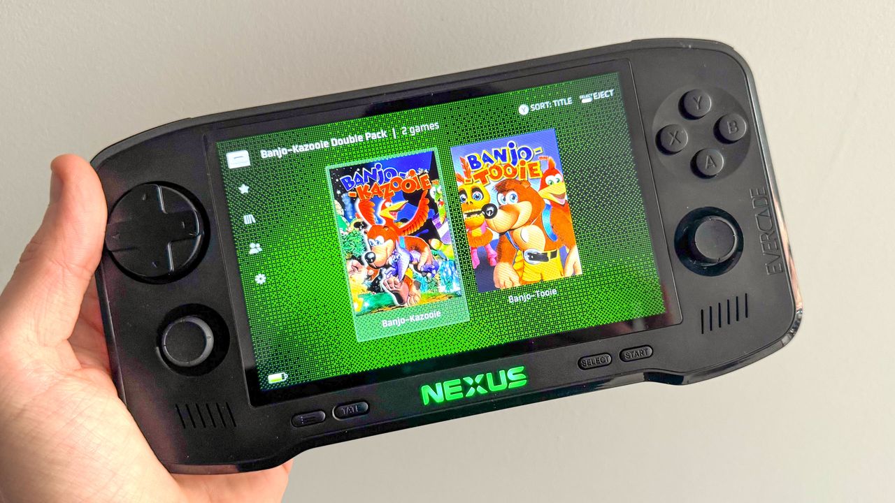 Evercade Nexus playing Banjo-Kazooie