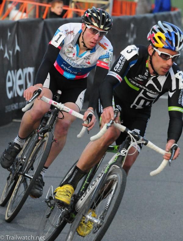 Tim Johnson (Cannnondale) and Jeremy Powers (Rapha Focus) traded pulls for several laps