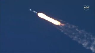 A SpaceX Falcon 9 rocket launches a used Dragon cargo ship on its third NASA cargo delivery mission to the International Space Station from Space Launch Complex 40 of Cape Canaveral Air Force Station in Florida on Dec. 5, 2019. 