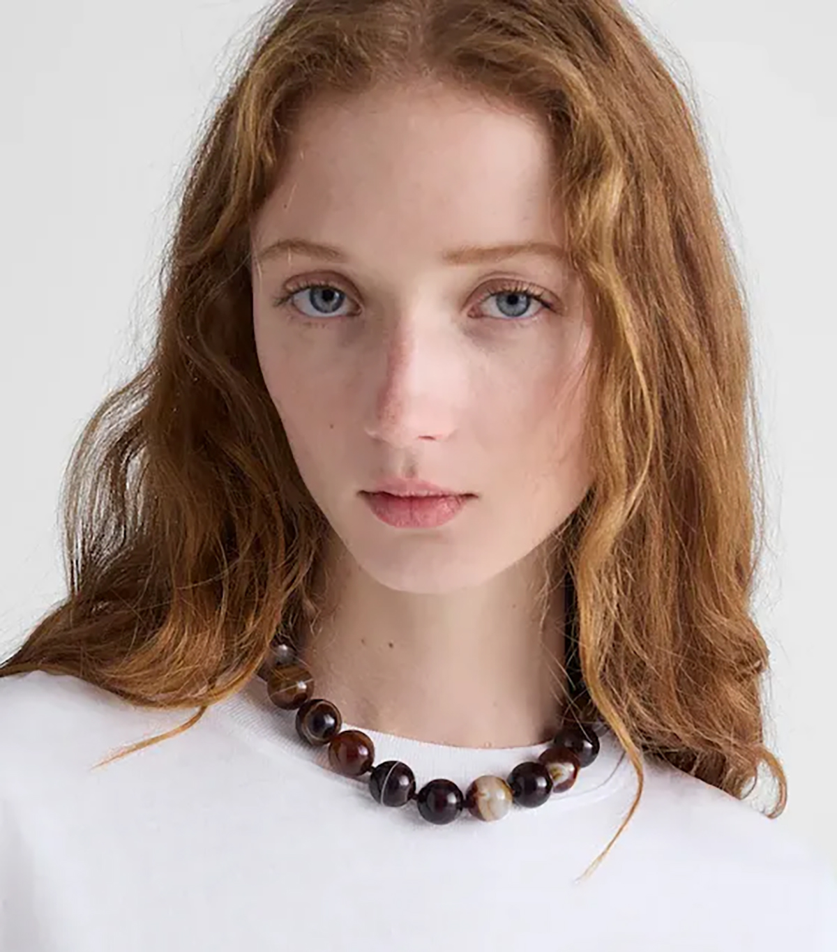 MW, Semiprecious Oversized Beaded Choker Necklace