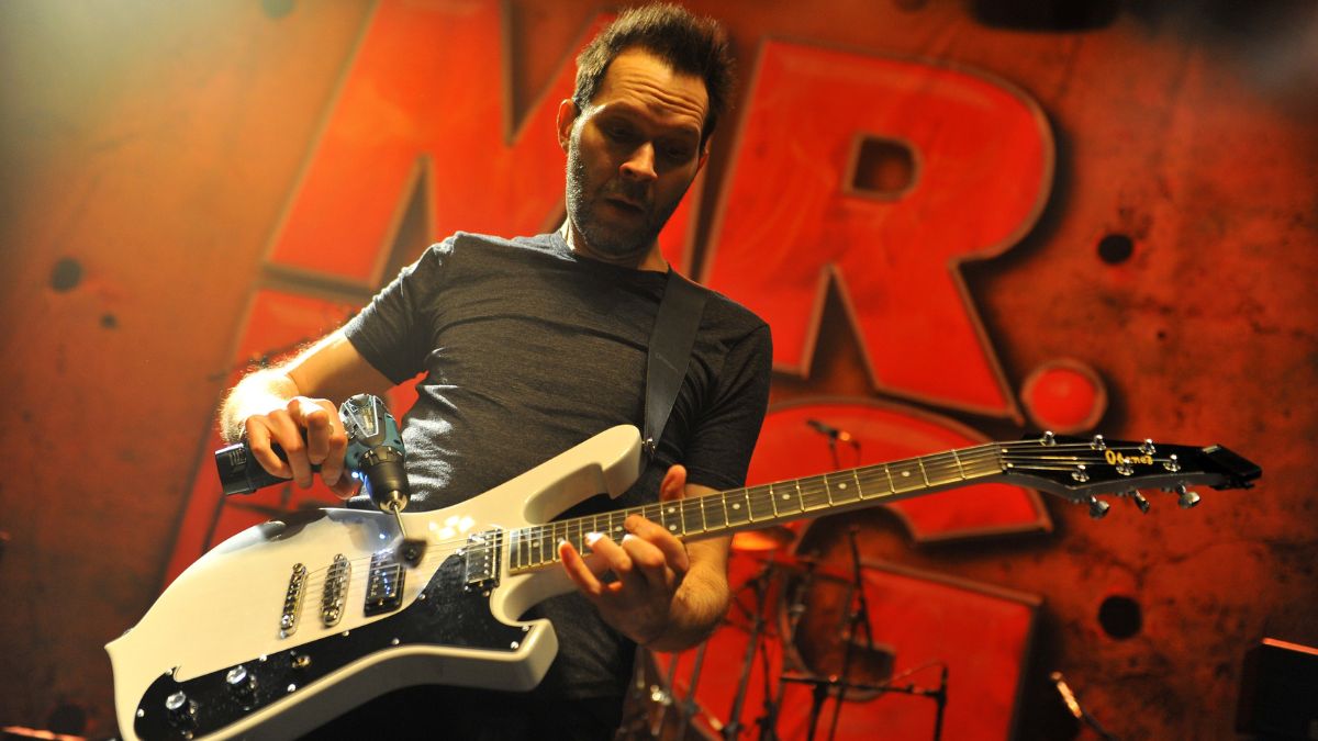 Paul Gilbert of Mr Big performs on stage at the O2 ​Shepherd's Bush Empire on November 19, 2017 in London, England