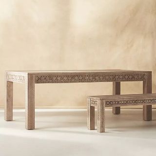 A detailed wooden table