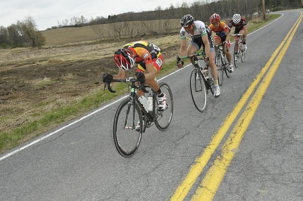 A late group chases on Route 74