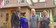 A group of refugees spent the weekend in the childhood home of Trump.