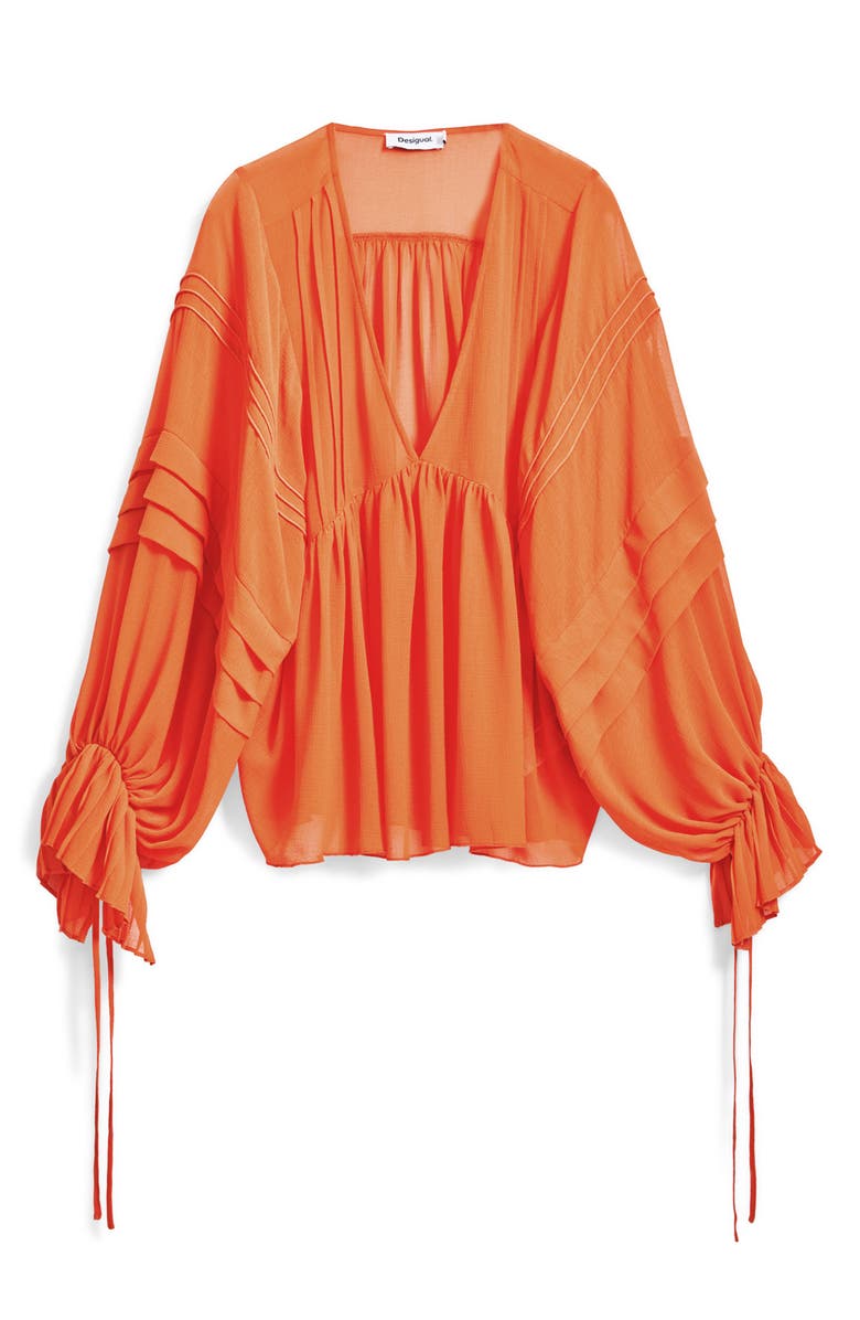Balloon Sleeve Semisheer Top