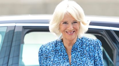CARDIFF, WALES - JULY 05: Camilla, Duchess of Cornwall arrives at BBC Wales’s new Headquarters on July 05, 2022 in Cardiff, Wales. Prince Charles, Prince of Wales and Camilla, Duchess of Cornwall are undertaking three days of engagements in Wales between July 05 and July 07. 
