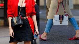 a composite of street style influencers carrying the best gucci bags sylvie