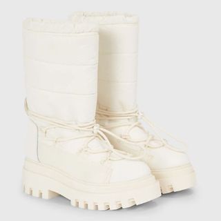 White thick soled boots