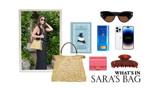 What's in Sara's Bag: Book, SPF, Sunglasses, Wallet, Hair Clip,