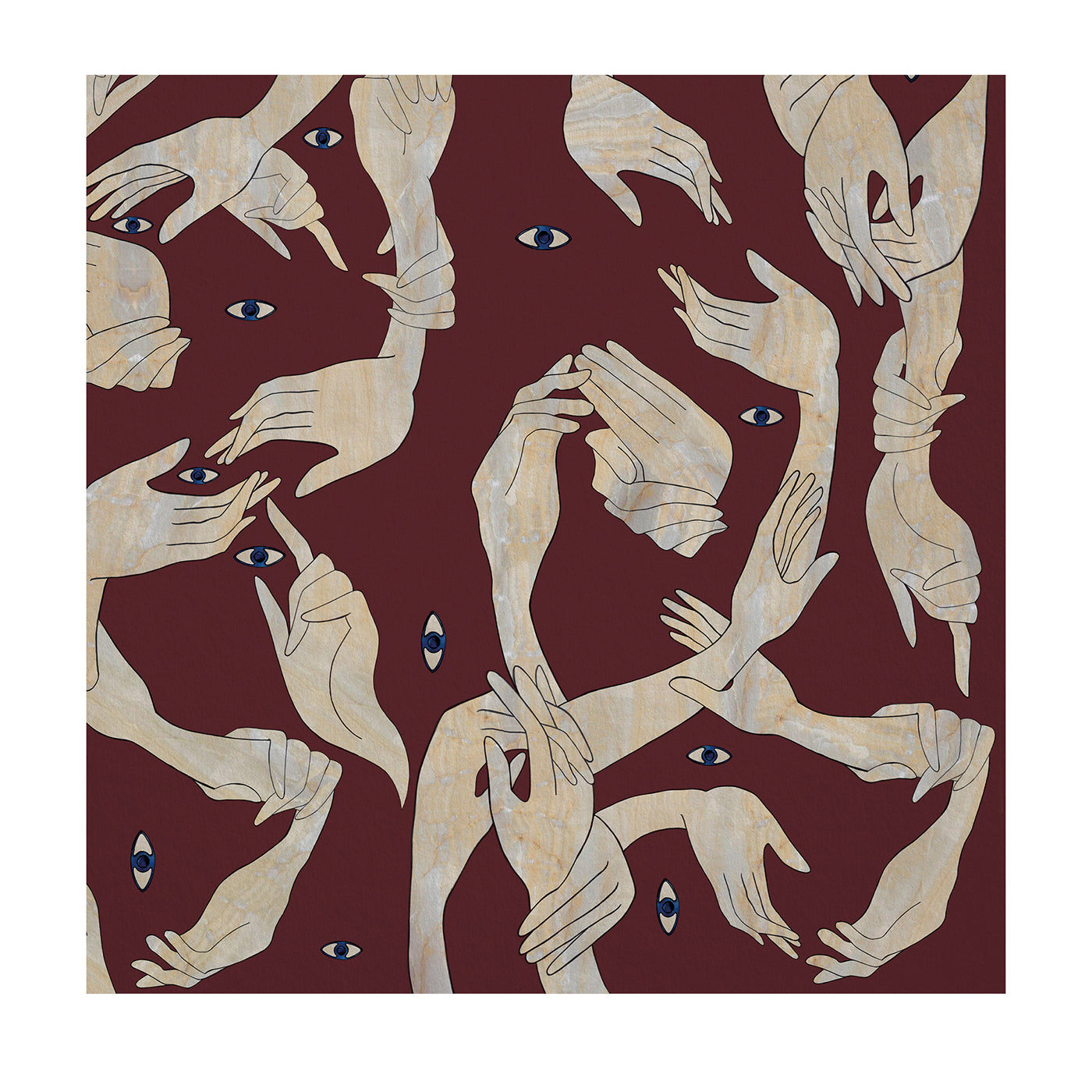 Uno Nessuno Red Classic Burgundy Wallpaper by Marika Tardio