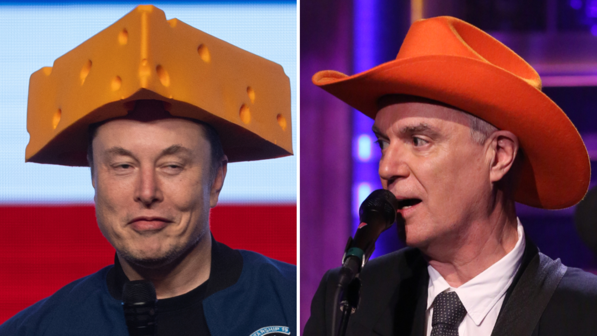 Elon Musk and David Byrne composite image