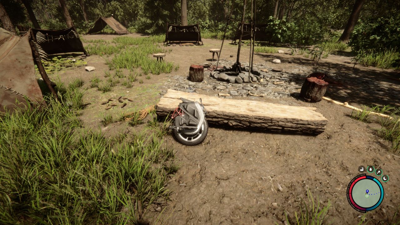 Sons of the Forest Knight V lying by a log