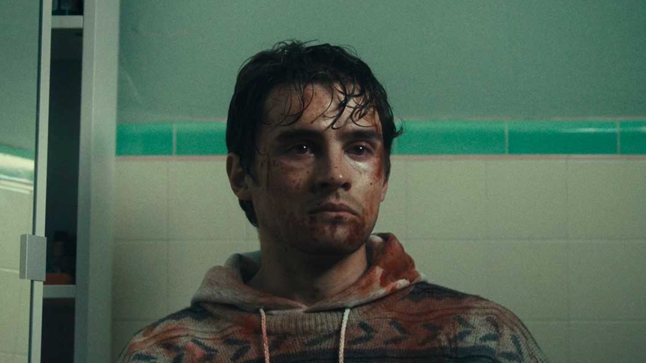 Michael Johnston with blood all over him in Obsession