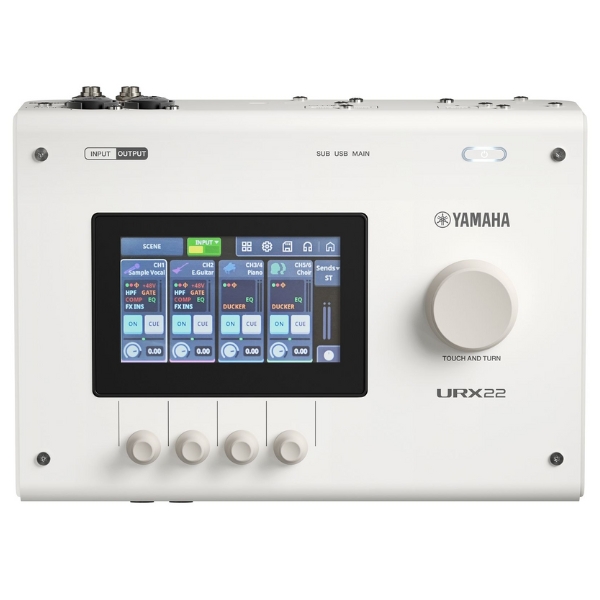A Yamaha URX22 audio interface