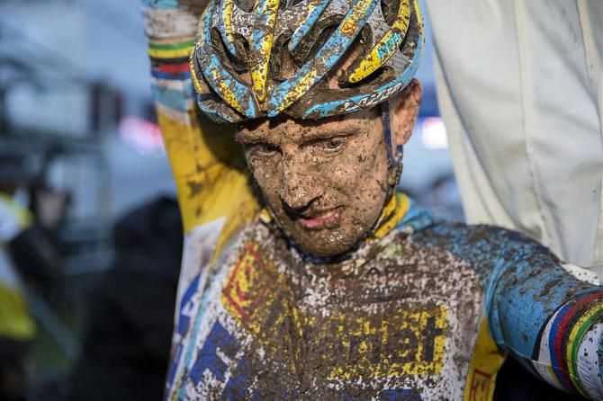 Bart Wellens covered in mud