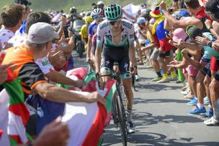 Bora-Hansgrohe’s Emanuel Buchmann receives plenty of support on the Col du Tourmalet during stage 14 of the 2019 Tour de France
