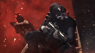 A Modern Warfare 3 player hides around the corner in Season 2's new zombies update