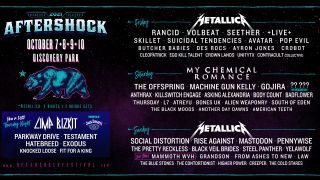 A poster for aftershock festival 2021