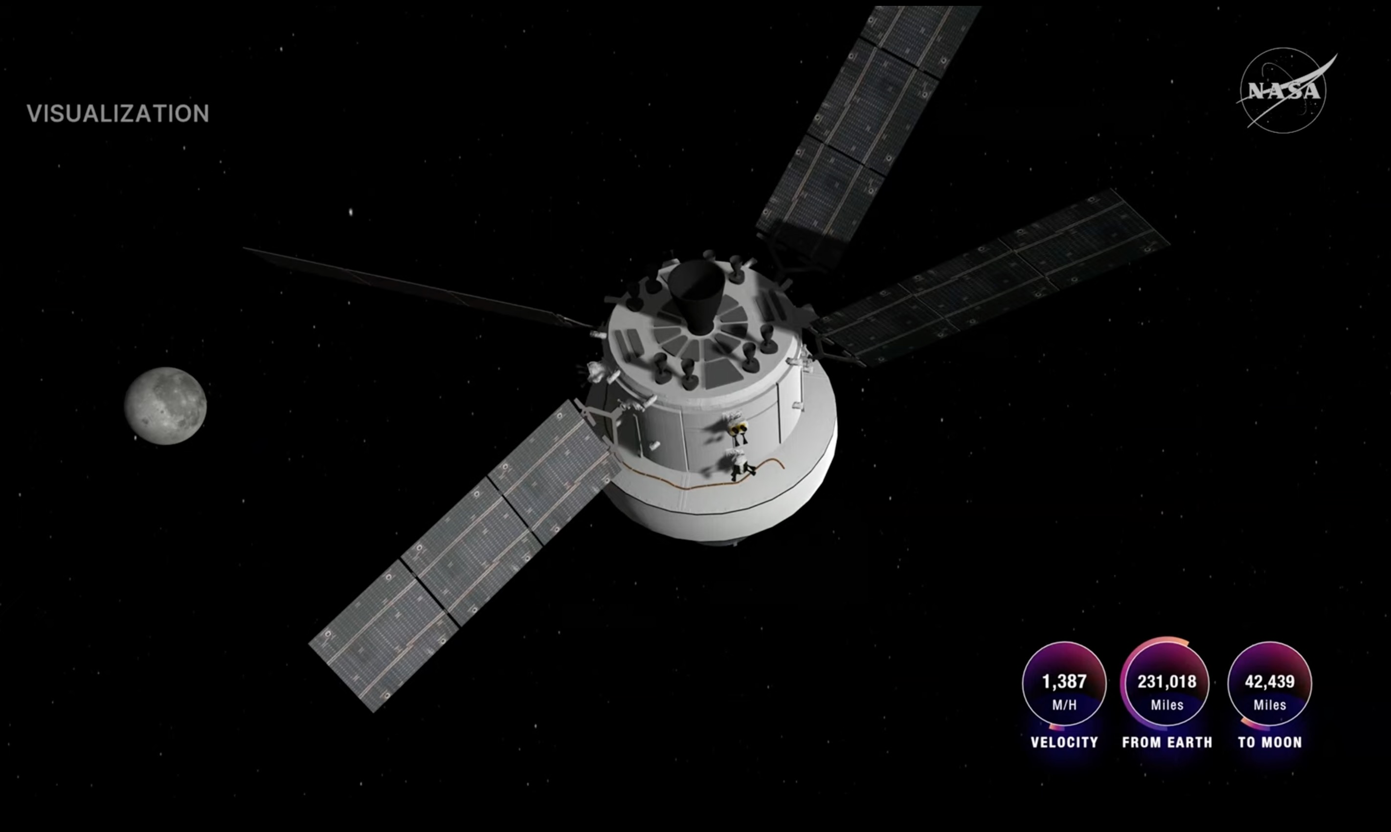 illustration of a space capsule with the moon in the background