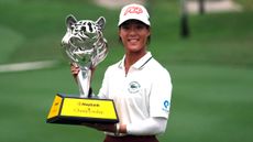 Celine Boutier with the Maybank Championship trophy