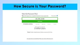 A screenshot showing how secure a password is using PasswordMonster's Password Strength Meter