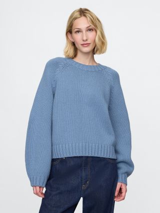 Relaxed Balloon-Sleeve Sweater