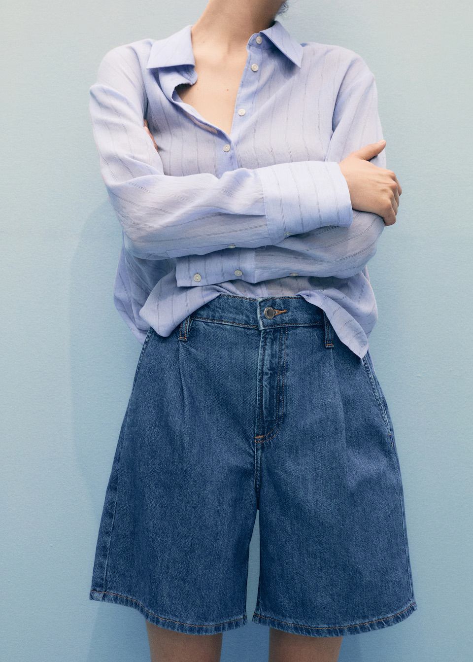 Ideal Frayed Denim Shorts