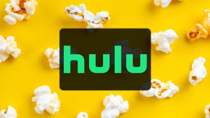 Hulu logo on popcorn background