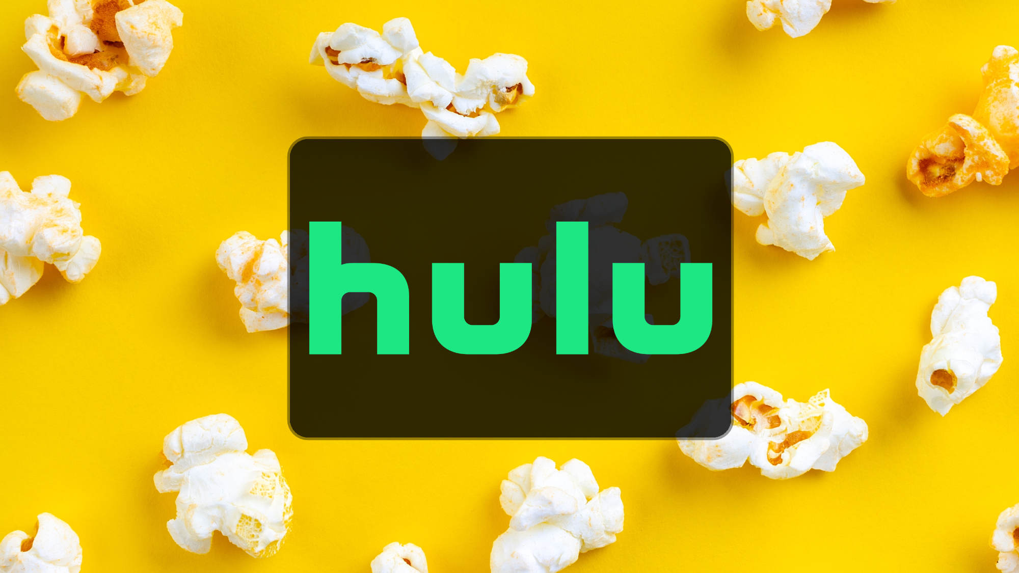 Hulu logo on popcorn background
