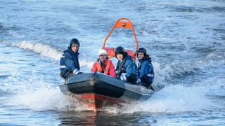 Lifeboat rescue team on training