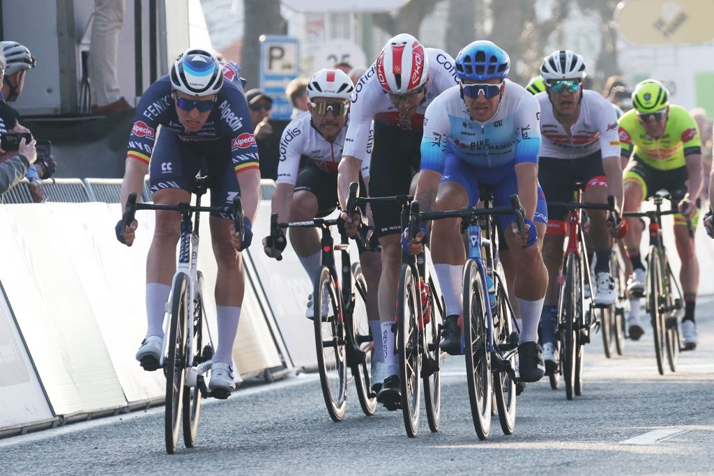 Belgian Tim Merlier of AlpecinFenix L wins before Dutch Dylan Groenewegen of BikeExchangeJayco at the finish of the mens elite race of the Classic BruggeDe Panne oneday cycling race 2079km from Brugge to De Panne Wednesday 23 March 2022 BELGA PHOTO KURT DESPLENTER Photo by KURT DESPLENTER BELGA MAG Belga via AFP Photo by KURT DESPLENTERBELGA MAGAFP via Getty Images