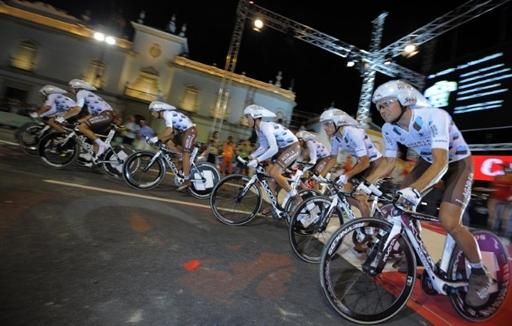 AG2R-La Mondiale starts the team time trial.