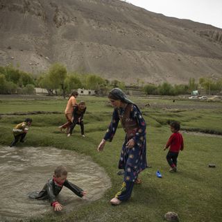 Yamit District, Badakhshan, Afghanistan, May 10, 2024. Kheshroo's daughter and her cousin, both grade 11 students who were put out of school, committed suicide a year before by throwing themselves in the water. © Kiana Hayeri for Fondation Carmignac