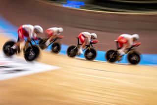 Russias team Nikita Bersenev Lev Gonov Ivan Smirnov and Kirill Sveshnikov compete in the Mens Team Pursuit qualifying at the UCI track cycling World Championship in Berlin on February 26 2020 Photo by Odd ANDERSEN AFP Photo by ODD ANDERSENAFP via Getty Images