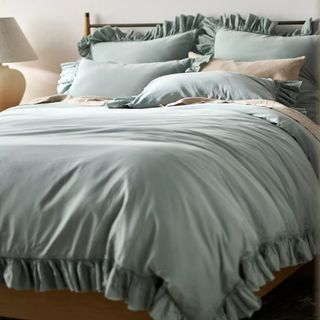 Ruffled Organic Spa Sateen Duvet Cover