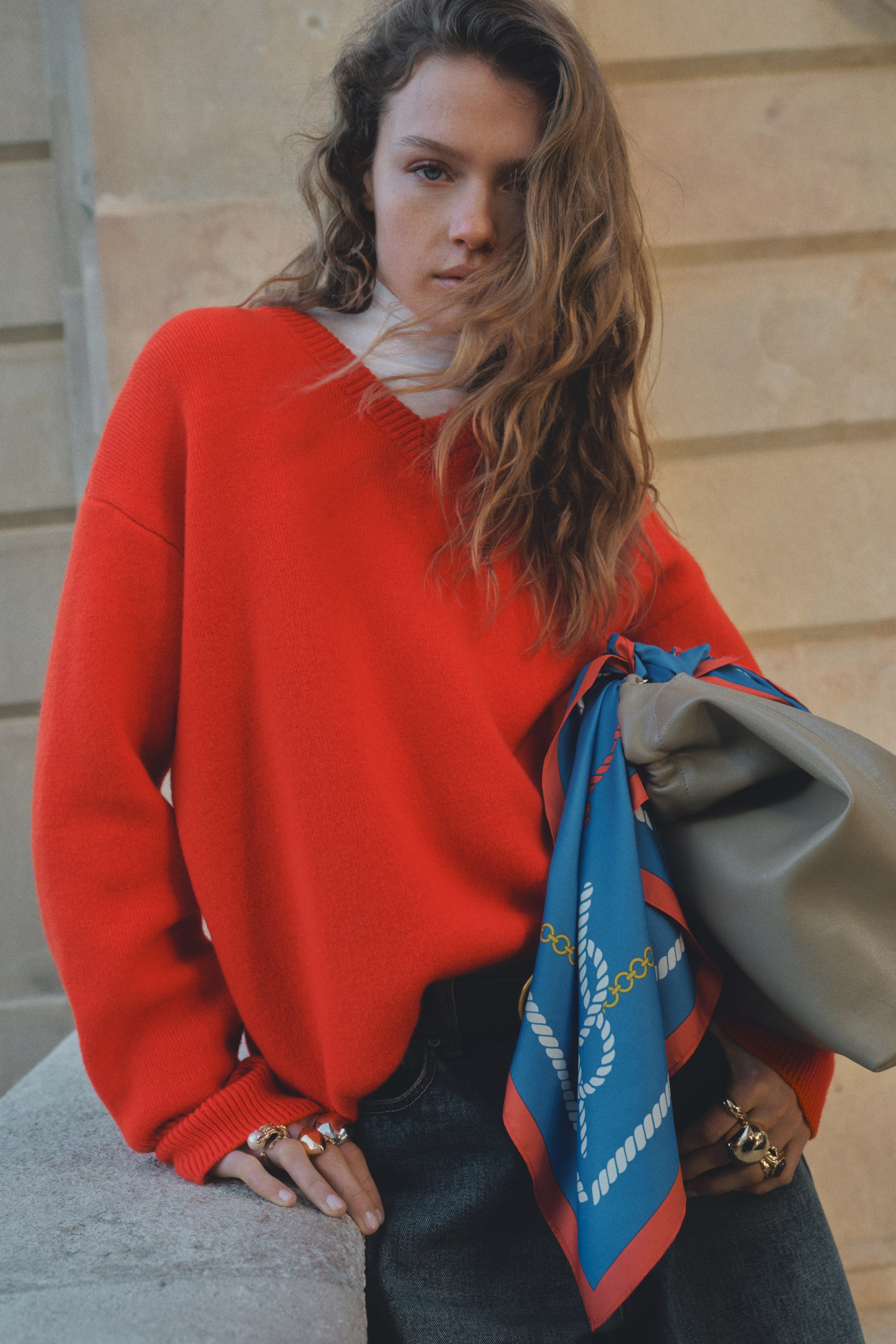 Wool-Blend Sweater - Bright Red