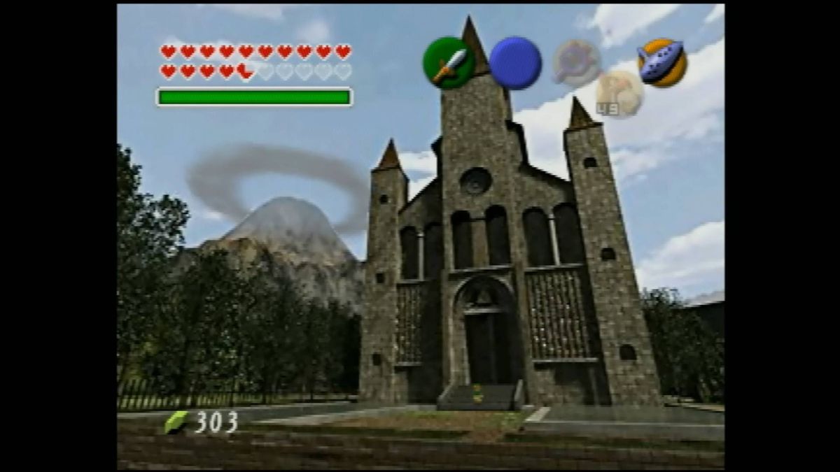 Original prerendered version of Temple of Time in Zelda Ocarina of Time for N64.