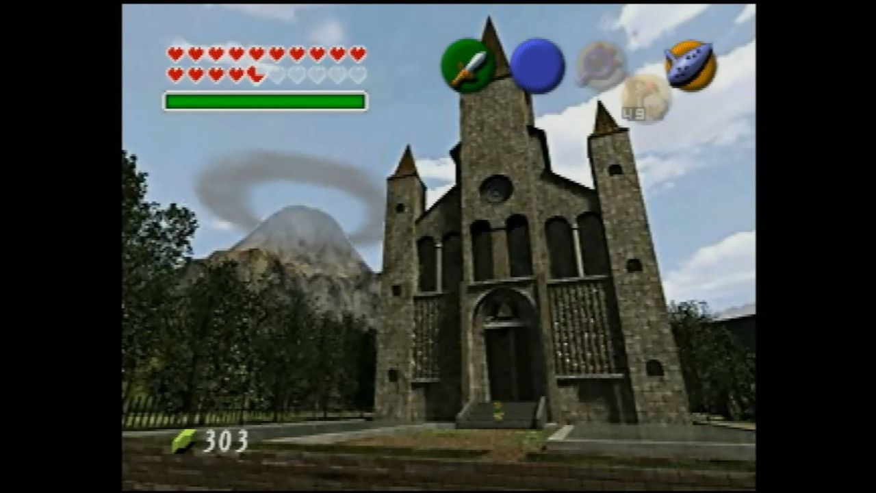 Original prerendered version of Temple of Time in Zelda Ocarina of Time for N64.