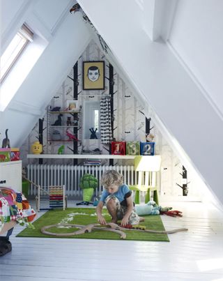 Boys bedroom in an attic
