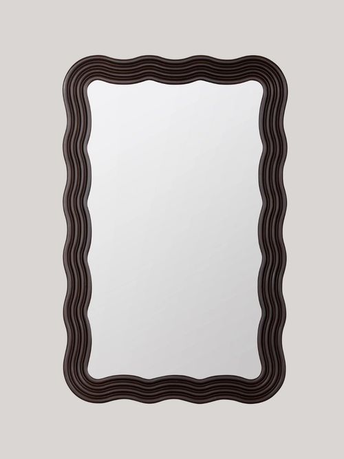 Kendra Wavy Mahogany Mirrored Bathroom Wall Cabinet