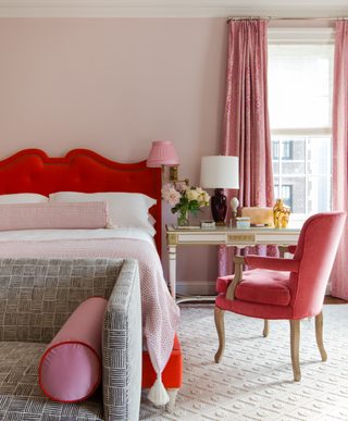 summer thornton modern pink and red bedroom