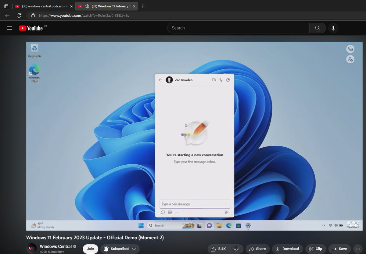 Microsoft Edge video at 480p upscaled to 720p