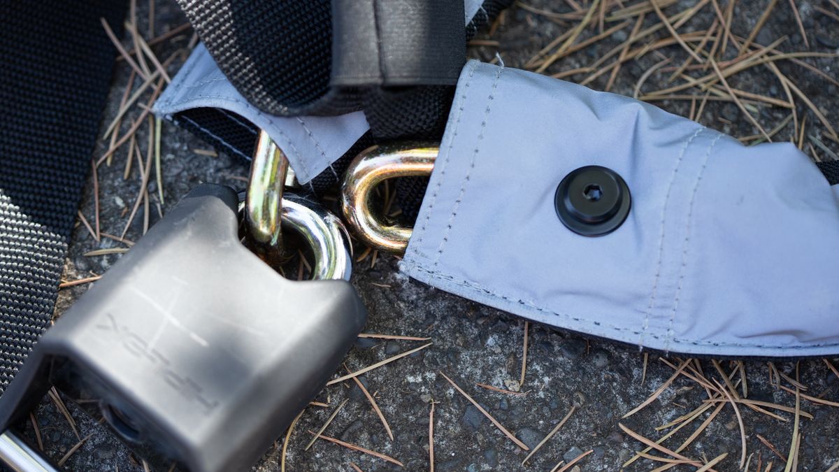 Hiplok Gold Chain Lock chain and shackle size
