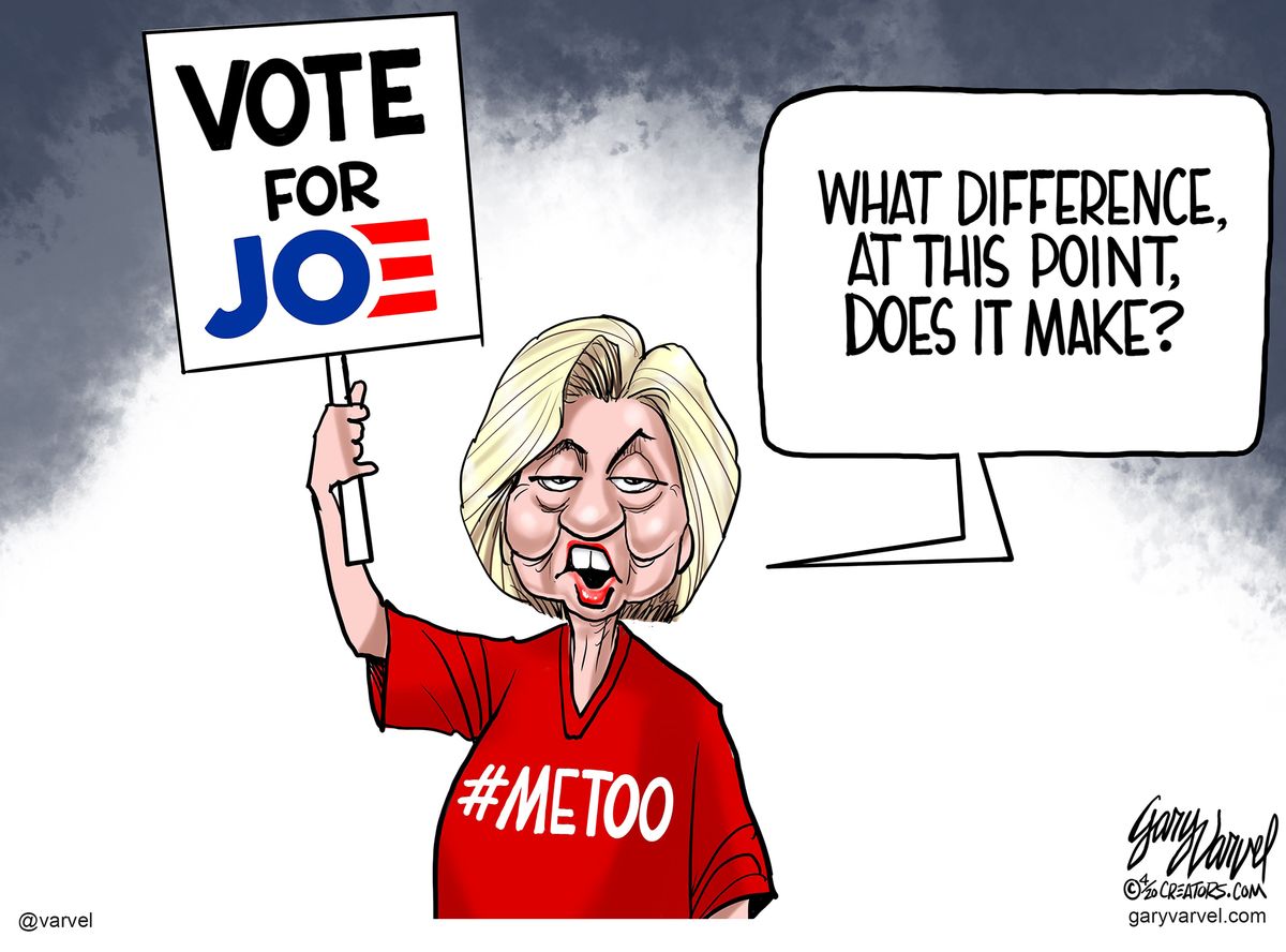 Political Cartoon U S Hillary Clinton Joe Biden Endorsement Metoo