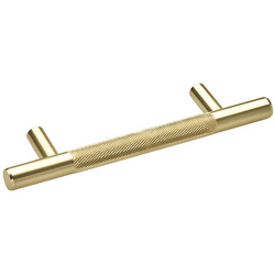 Kensington Knurled T-Bar Handle 96mm Brushed Brass