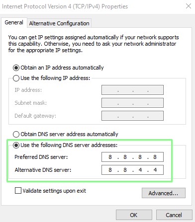 Cambiar servidor DNS en Windows