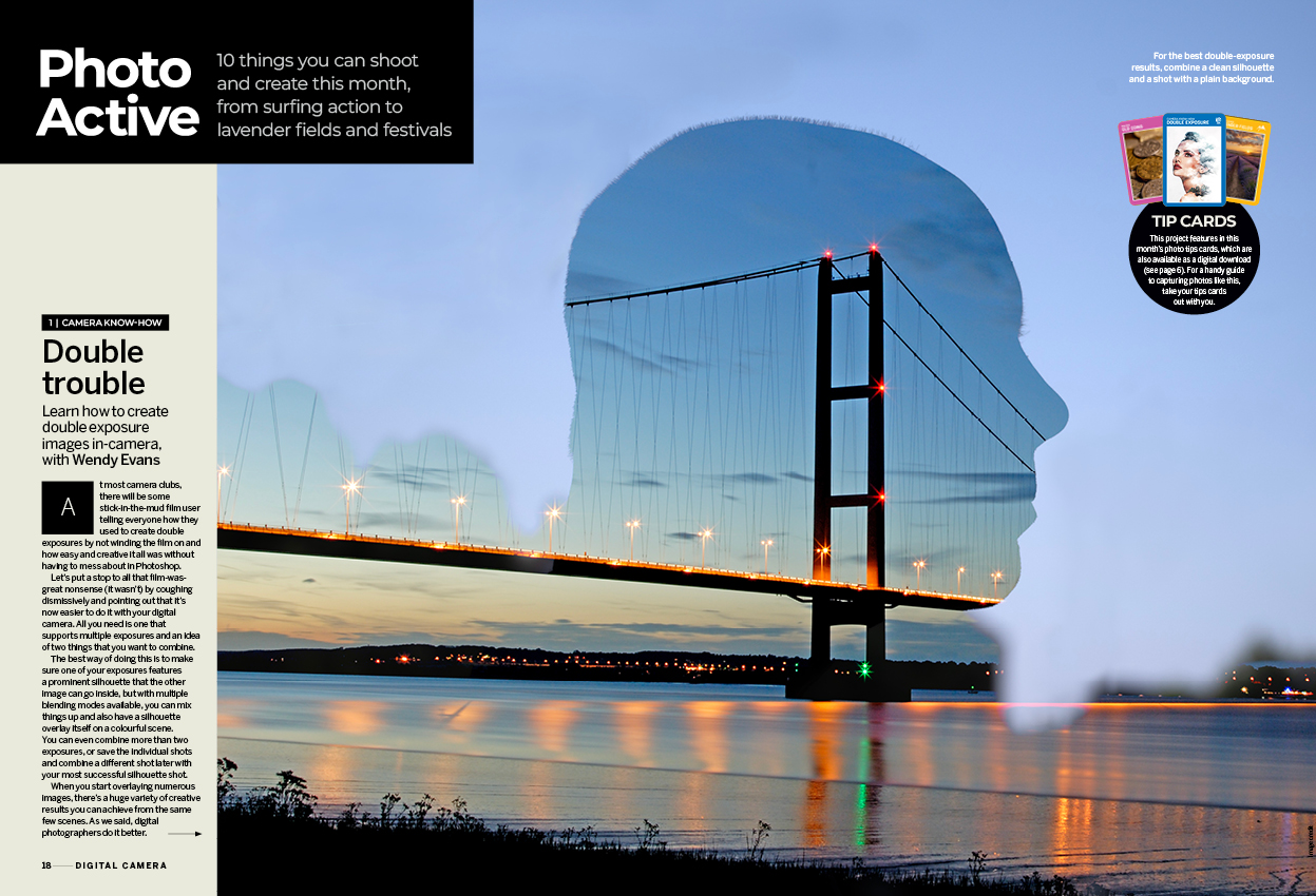 Image showing the first two pages of the Photo Active projects section in issue 297 (August 2025) of Digital Camera magazine
