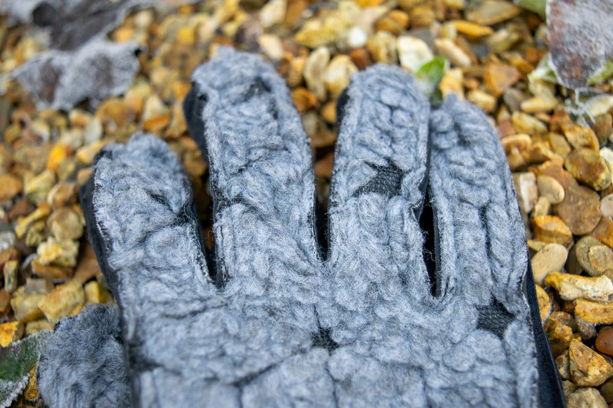 An inside out Q36.5 Termico glove on some gravel
