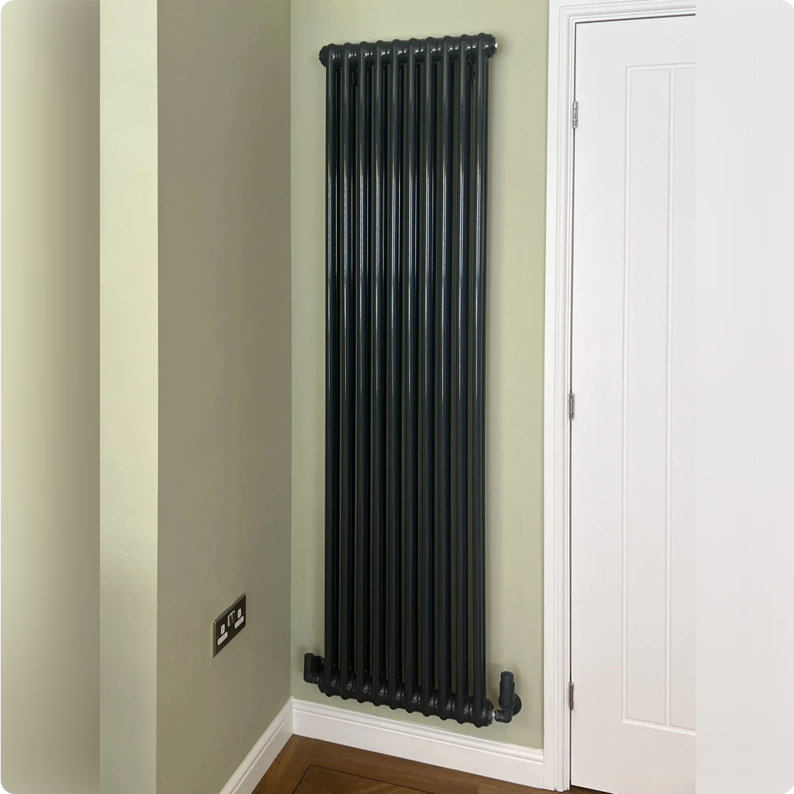 Apollo Roma, 2 Column Vertical Radiator, Anthracite, 1800mm x 490mm